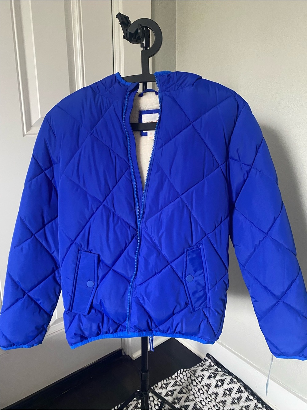 Cat & Jack Bright Blue Diamond-Quilt Puffer Jacket
